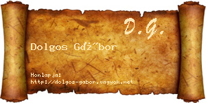 Dolgos Gábor névjegykártya